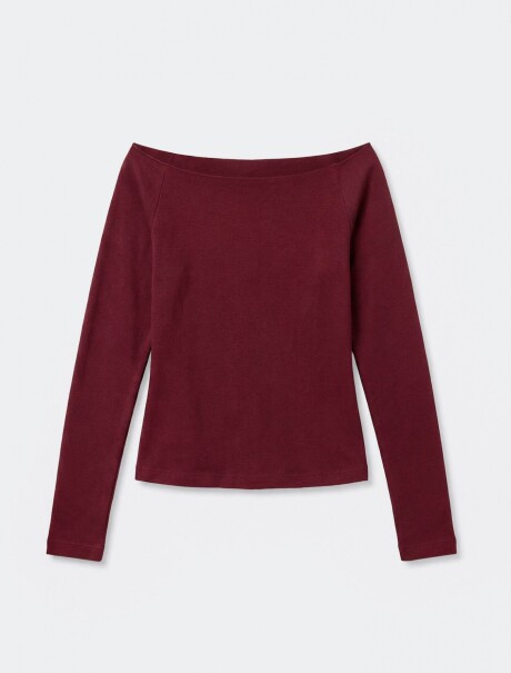 BLUSA JUVENIL DE MANGA LARGA CON HOMBROS DESCUBIERTOS BORDEAUX
