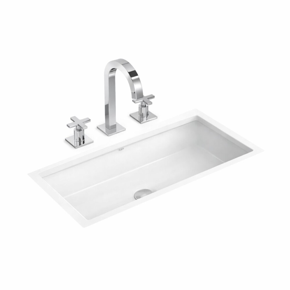 Bacha de embutir rectangular 59 x 30 cm blanca Deca Bacha De Embutir Rectangular 59 X 30 Cm Blanca Deca