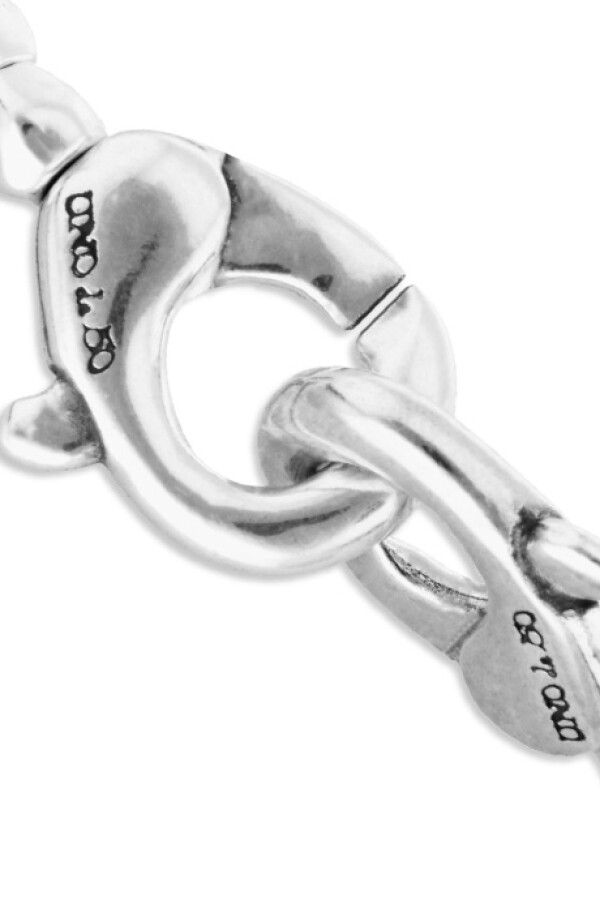 PULSERA DE BOLAS BAÑADA EN PLATA CON MOSQUETÓN ENTRELAZADO Pulsera