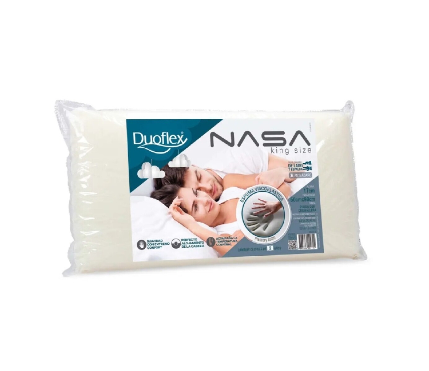 Almohada Duoflex Vicoelastica Nasa King Size Nn1016 
