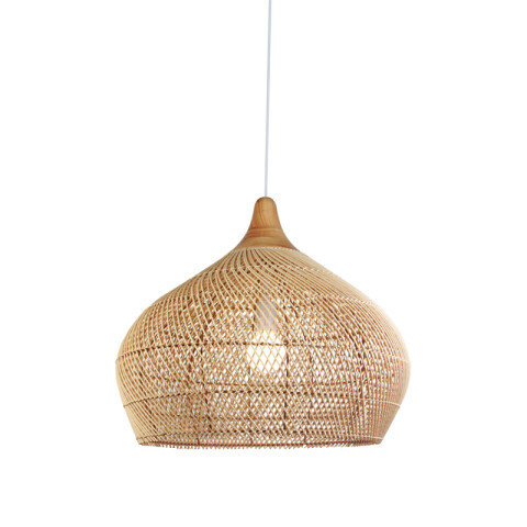 Lámpara colgante campana de ratán E27 Ø600x450mm IX9544