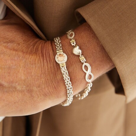 Pulsera Barbra Ambar - Plata y Oro Pulsera Barbra Ambar - Plata y Oro