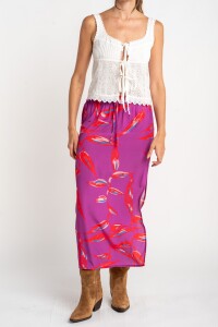 Falda Print Fucsia