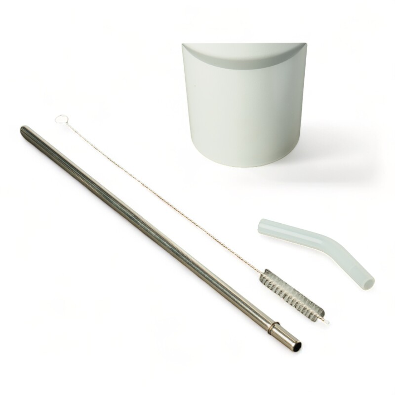 Jarra Vaso Terminico 1200ml Ac Inox y sorbete en Ac inox Blanco
