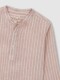Camisa Cuello Mao Rayas Rosa Suave