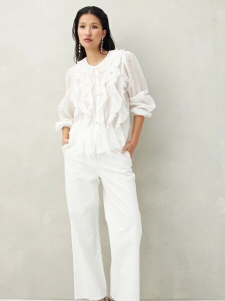 CAMISA D.CASSIN FLORICA BLANCO