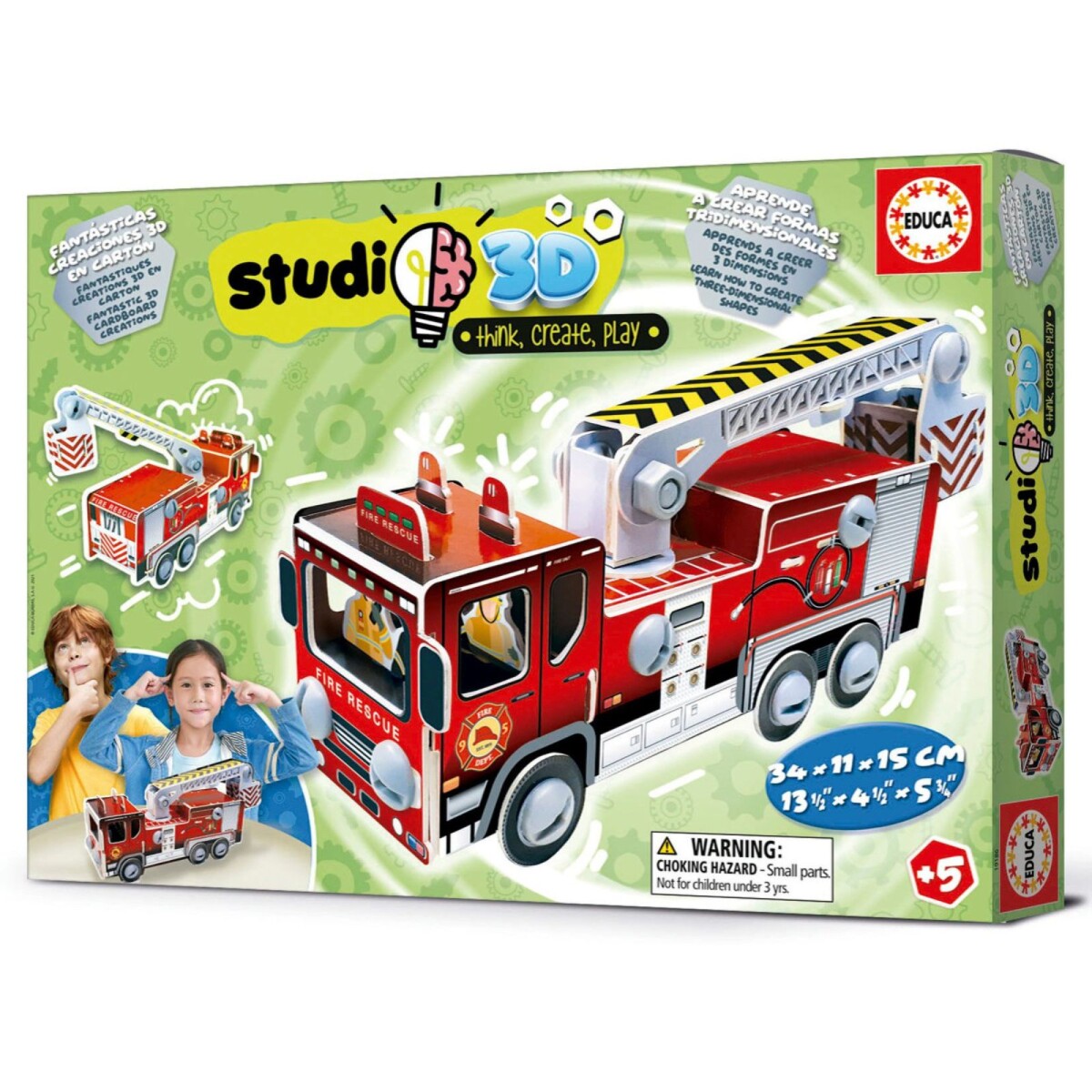 Puzzle Camion De Bomberos 3d Rompecabezas Educa Niños 