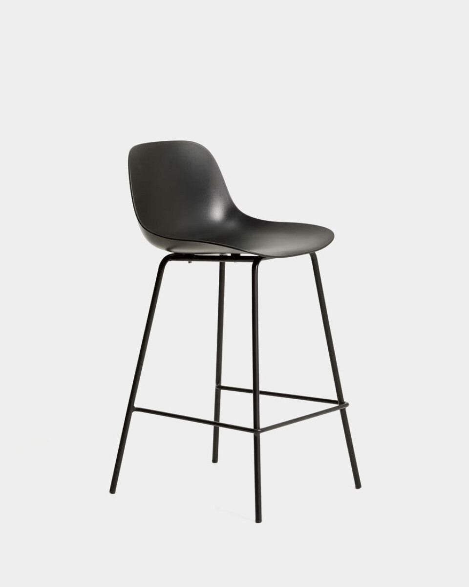 Taburete Altea - negro y patas de acero con acabado negro 65 cm 