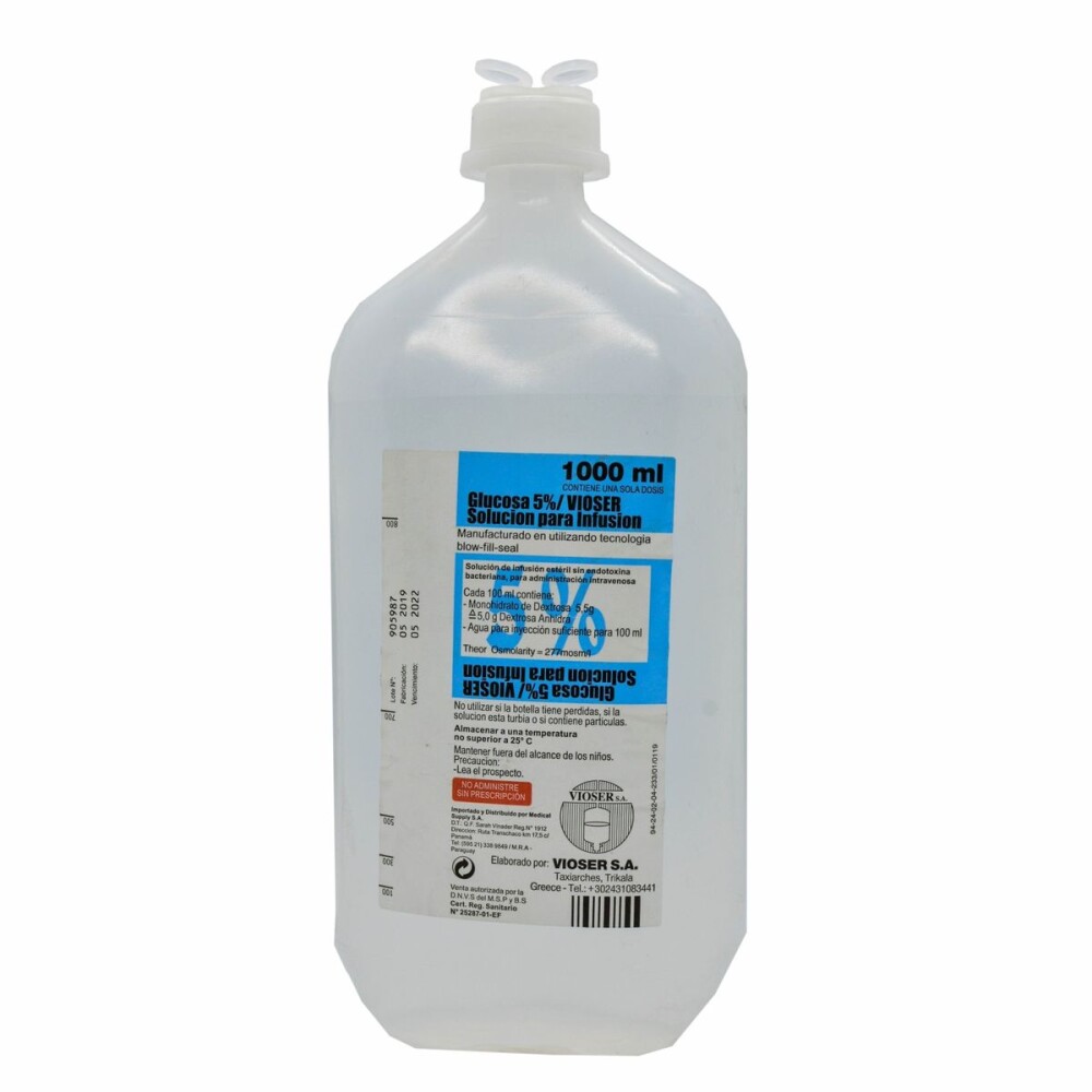SUERO GLUCOSA 5% VIOSER FR. X 1000 ML. única
