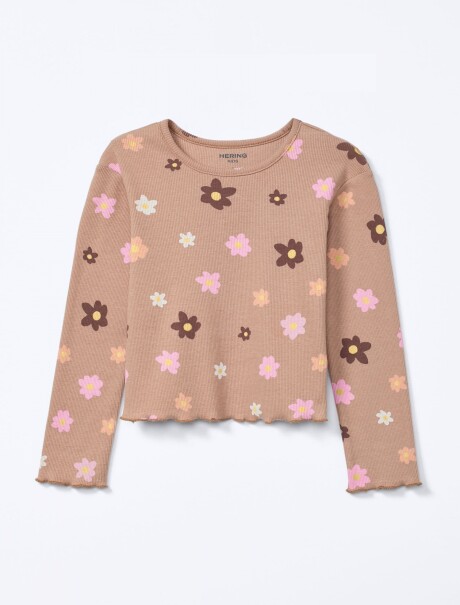 BLUSA INFANTIL ESTAMPADA BEIGE