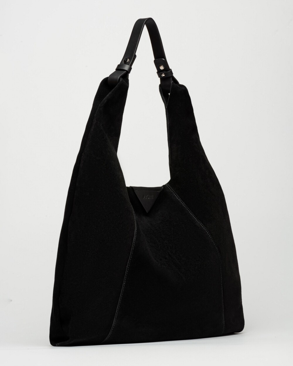 Bolso The Shopping En Cuero Gamuza Negro