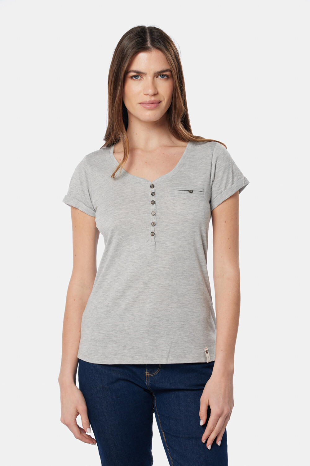 REMERA CON BOTONES Gris