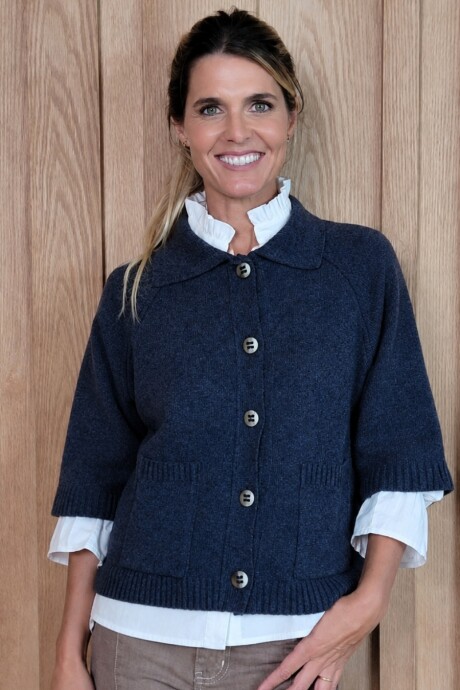Cardigan Manchester Lambswool Azul