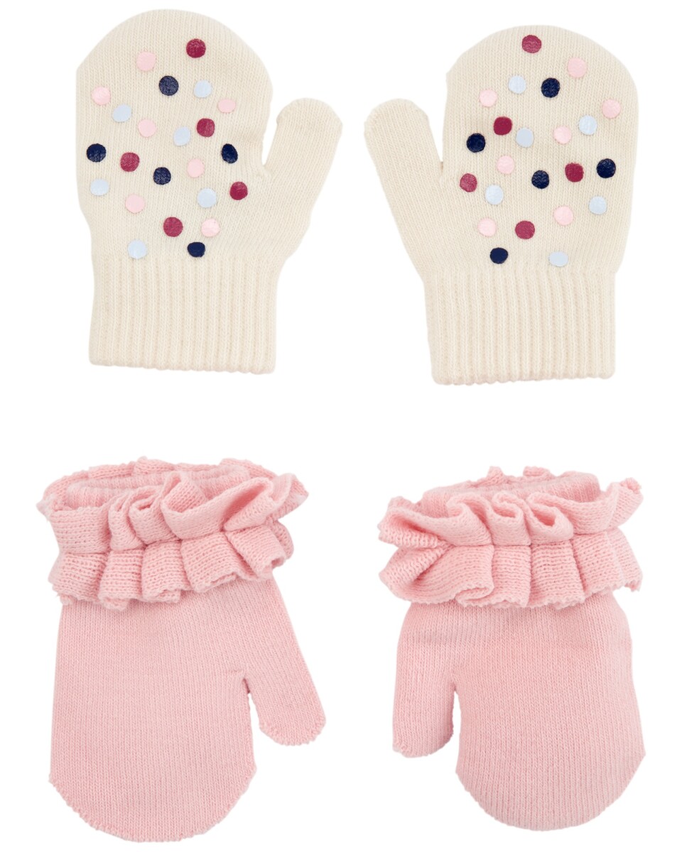 Pack dos pares de guantes mitones 