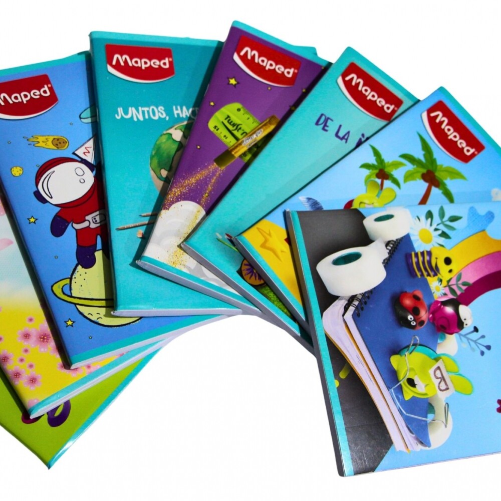 CUADERNO MAPED RAYADO DE 96 HOJAS TAPA JUNTOS HACEMOS UN MUNDO MEJOR