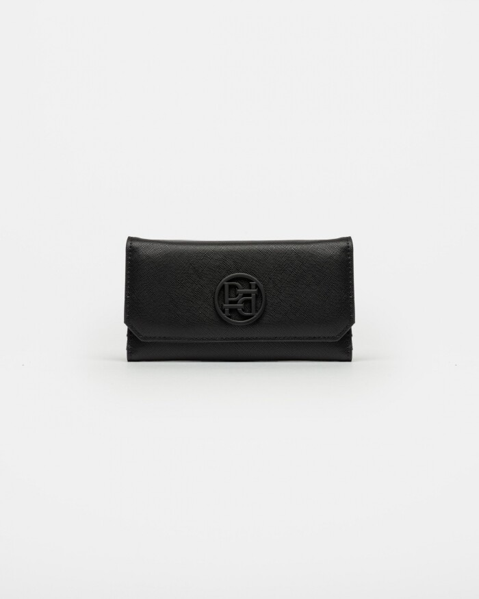 Billetera P&P en efecto cuero Negro