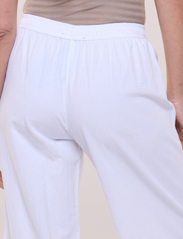 Pantalon Crop Botones BLANCO