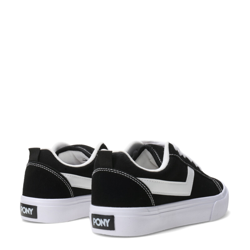 Championes Unisex PONY Championes Casual Lona Gamuza Negro - Blanco