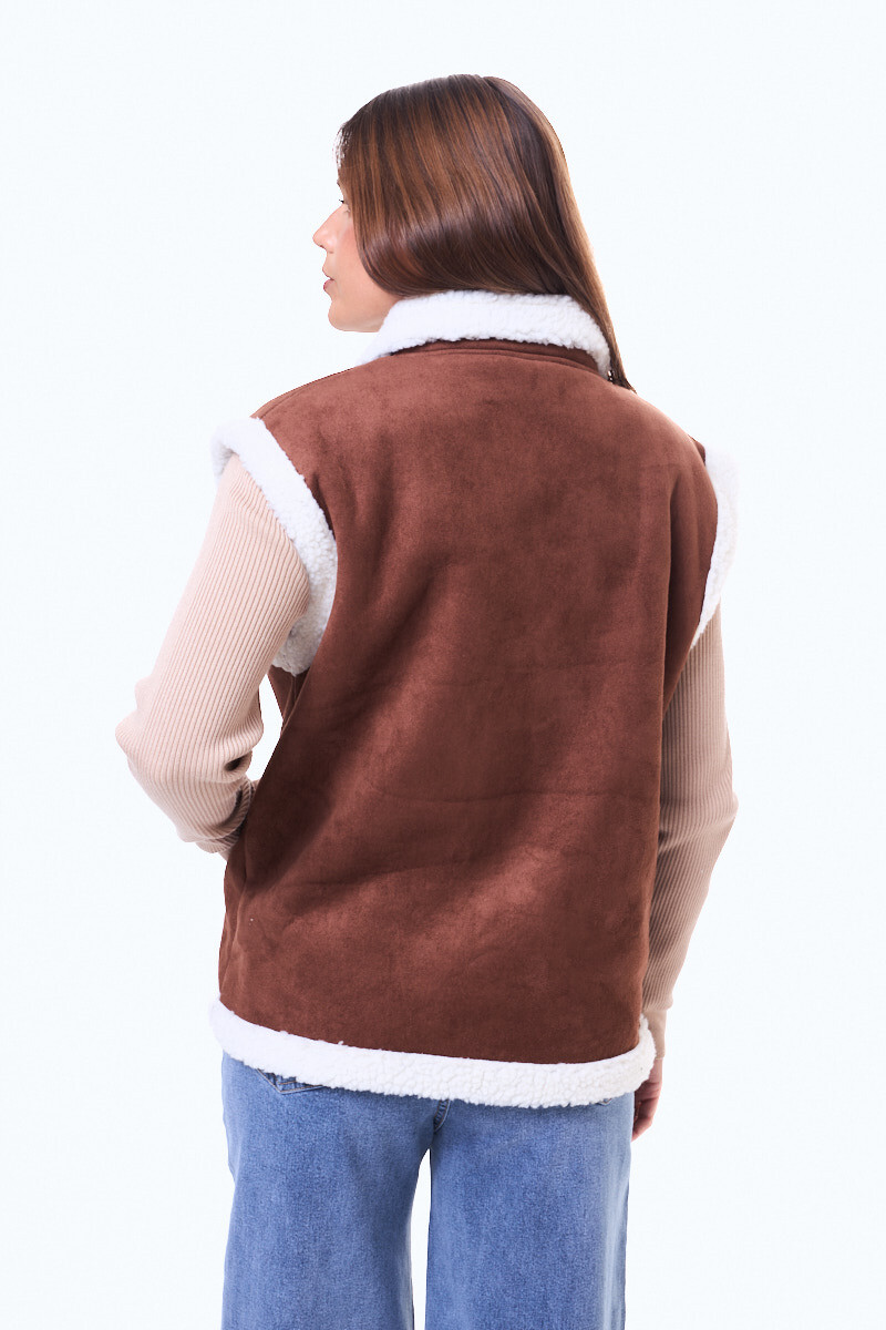 Chaleco gamulán Bolson Camel