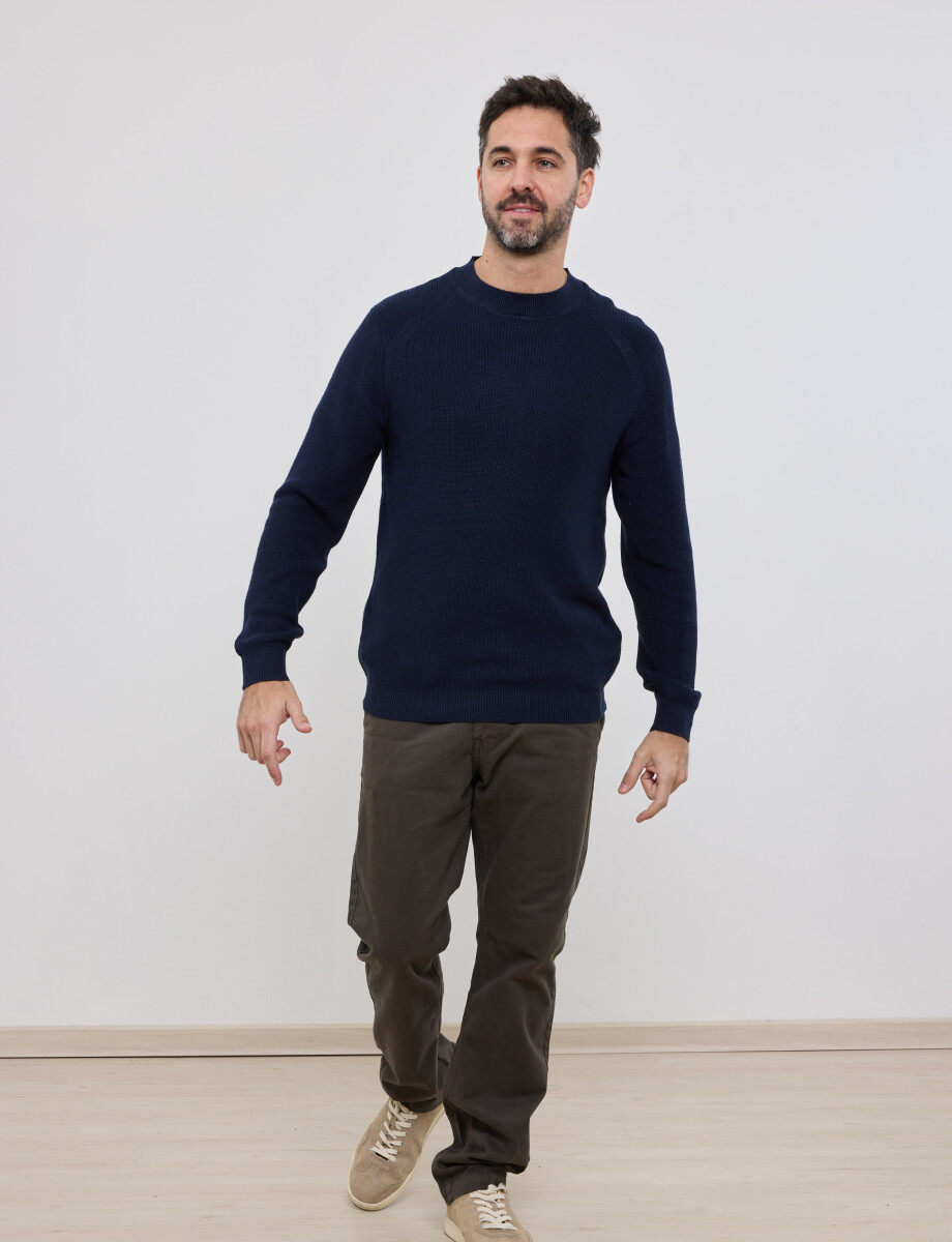 470657 SWEATER HARRINGTON LABEL Azul Oscuro