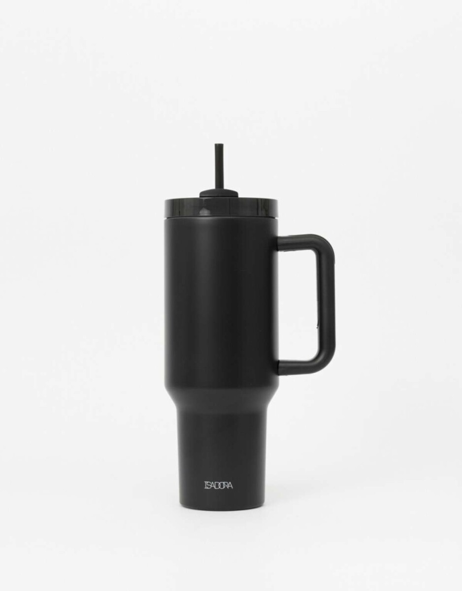 Vaso Metálico Con Asa - Negro 