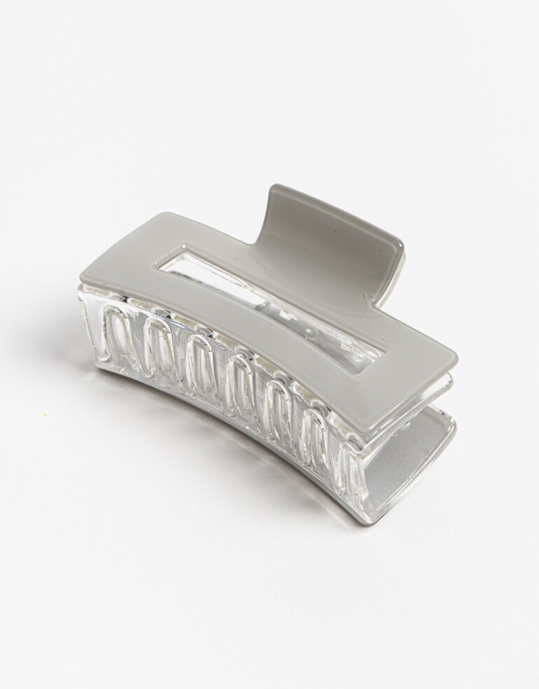 Broche Acrilico Broche Grande Rectangular. - Gris Claro