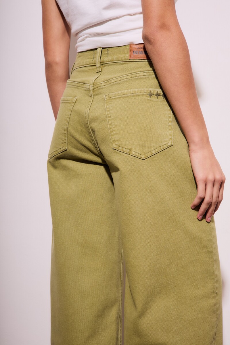 Jean Wide Lavado Oliva