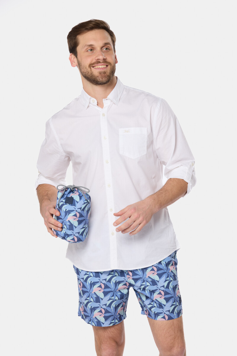 SHORT DE BAÑO ESTAMPADO - Marino 