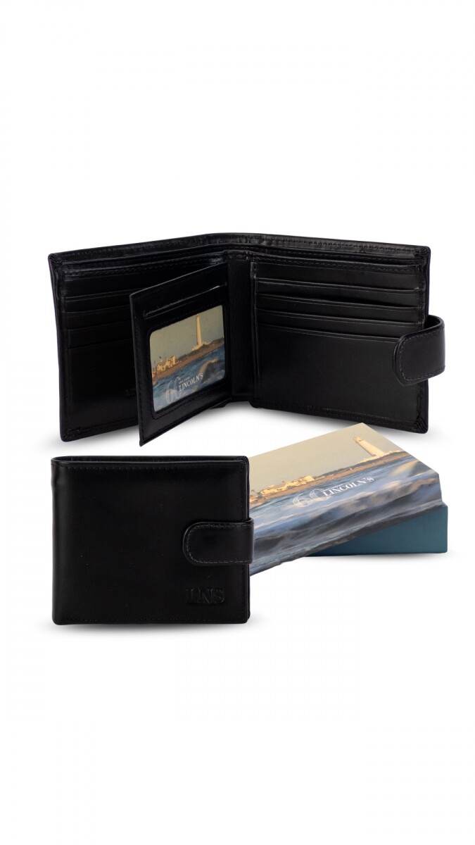 BILLETERA CUERO VULCANO - NEGRO 