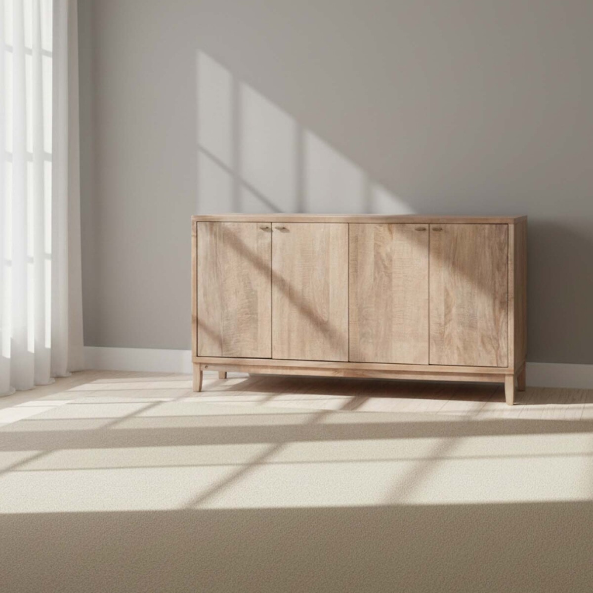 APARADOR 4P - MADERA NATURAL-BEIGE MANGO 