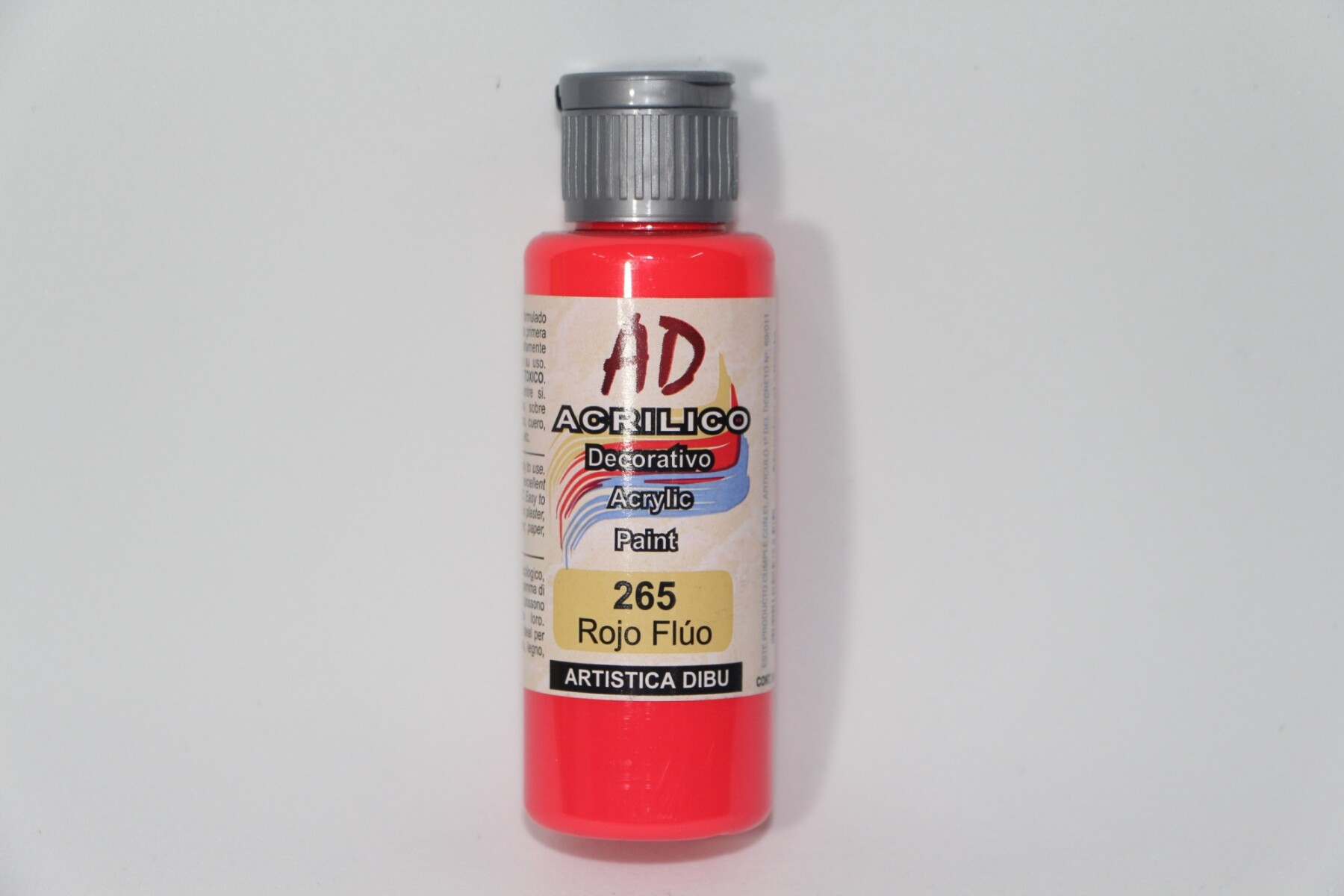 PINTURA ACRILICA ARTISTICA DIBU 60 ML. DIFERENTES COLORES - COLOR ROJO FLUO 265 