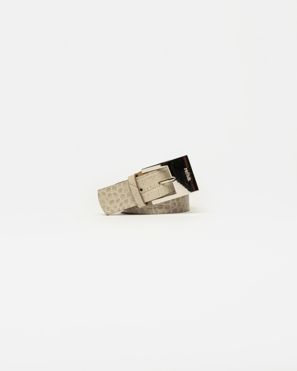 Cinturon Cozumel en cuero croco shine Taupe