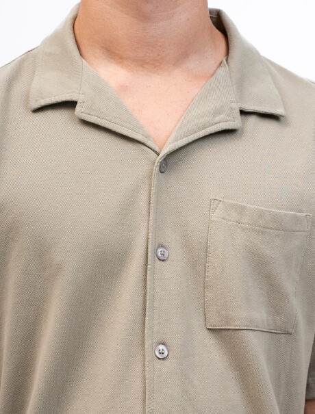 Camisa Algodón Pique Santorini Kaki