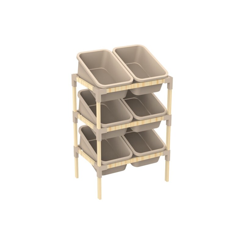 ESTANTERIA 6 CONTENERDORES 90X55X39CMS MEDERA Y PP ESTANTERIA 6 CONTENERDORES 90X55X39CMS MEDERA Y PP