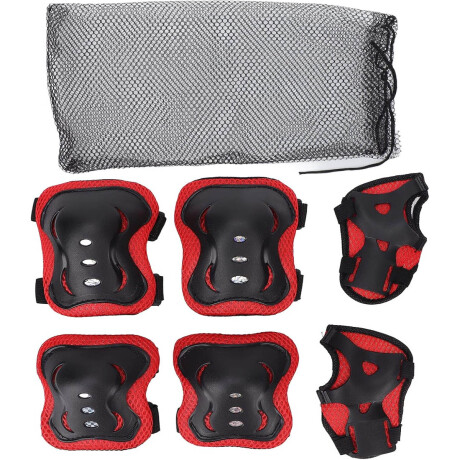 Set Protecciones 2 Rodillera +2 Codera +2 Muñequera Negro