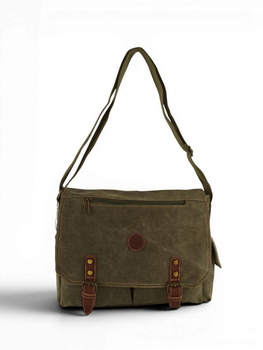 Bolso mensajero de lona - Verde 