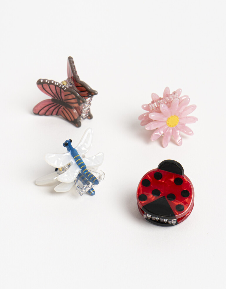 Broches Sets Animales Set De 4 Broches Insectos Minis. - Combinacion Multicolor
