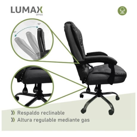 Silla Ejecutiva en cuero Lumax Modelo Miles con 2 Puntos de Masaje Negro