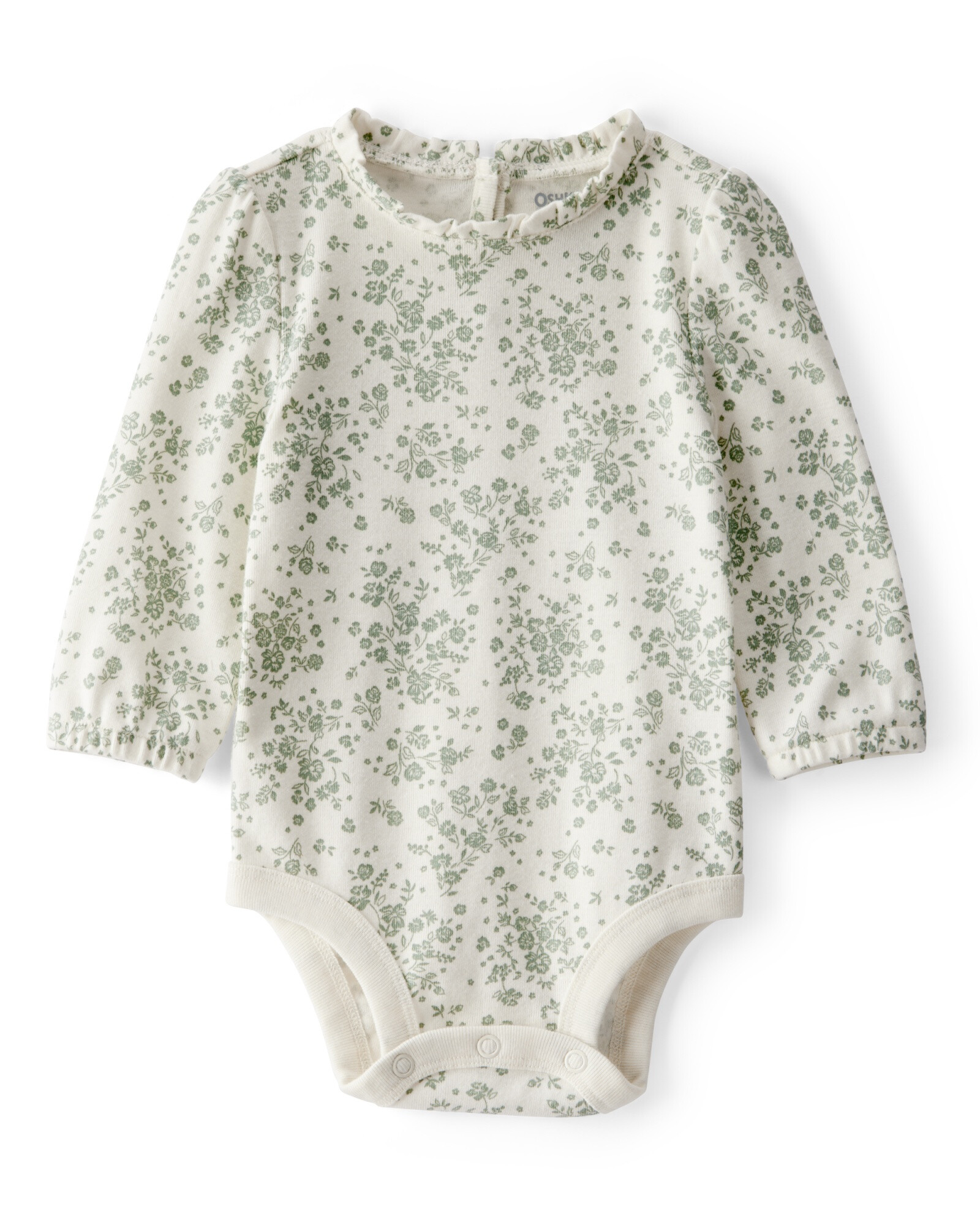 Body de algodón acanalado, diseño floral Body de algodón acanalado, diseño floral