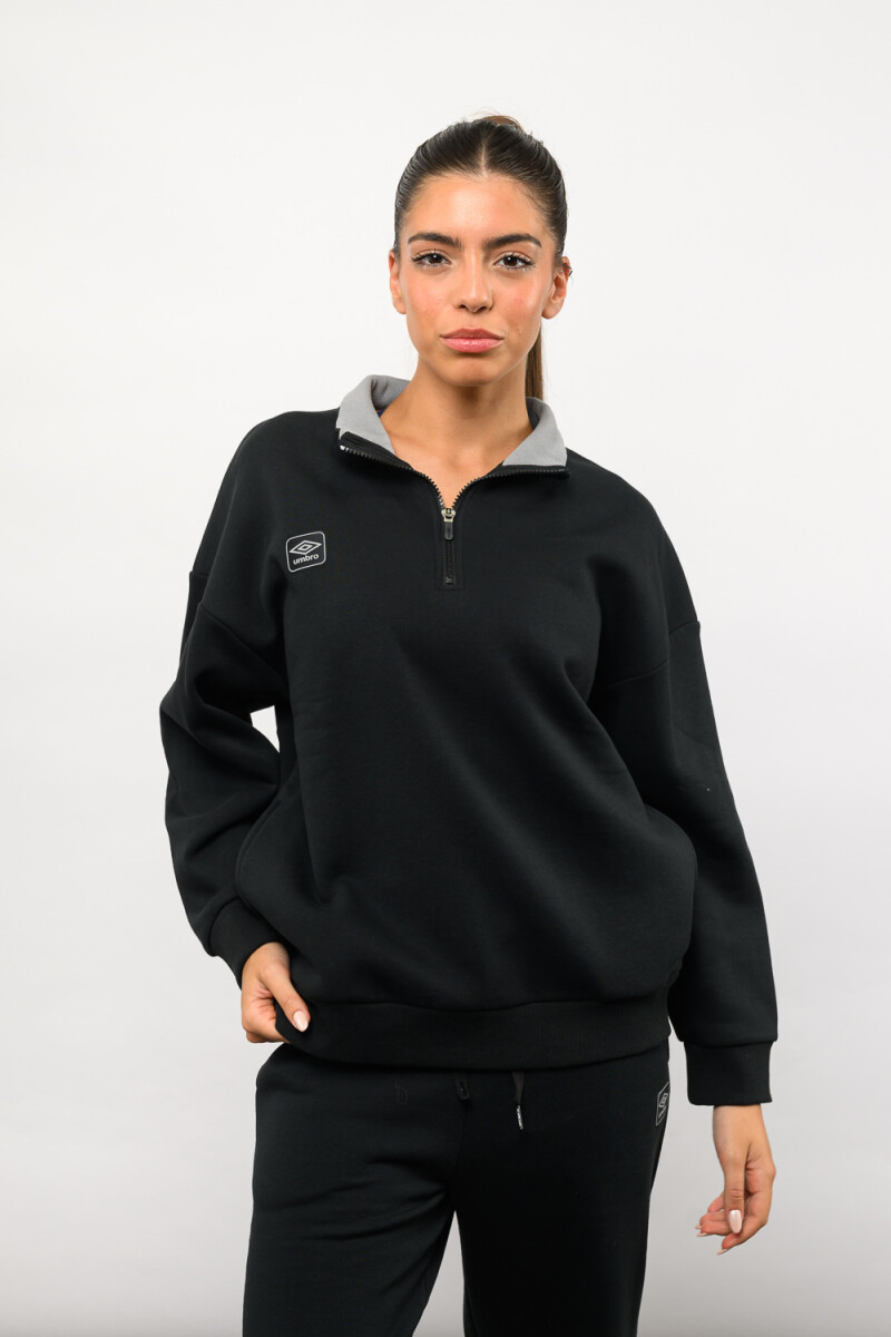 Buzo medio cierre terra Negro