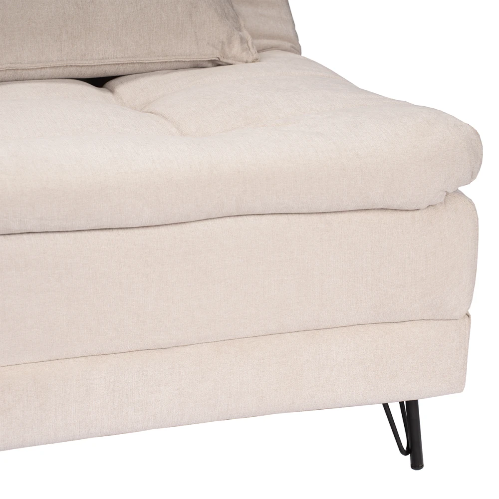 Sillón Cama con Chaise Izquierdo y derecho - Nice Beige Steel