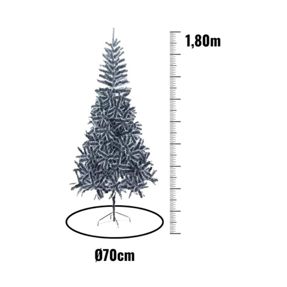 Arbolito Arbol Navidad 1,80m Completo Con Luces Y Adornos Nevado