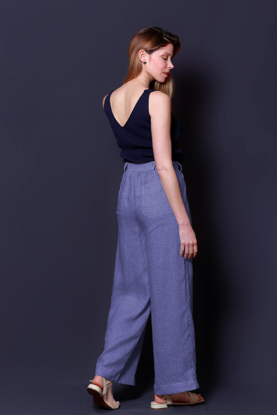 Pantalon Lino Cala Celeste
