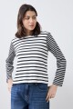 Remera rayada manga larga blanco