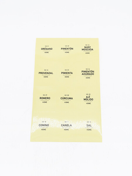 STICKERS CONDIMENTOS VINTAGE PACK X2 BLANCO