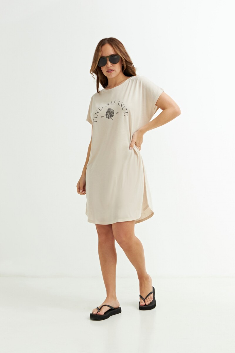 Vestido estampado BEIGE