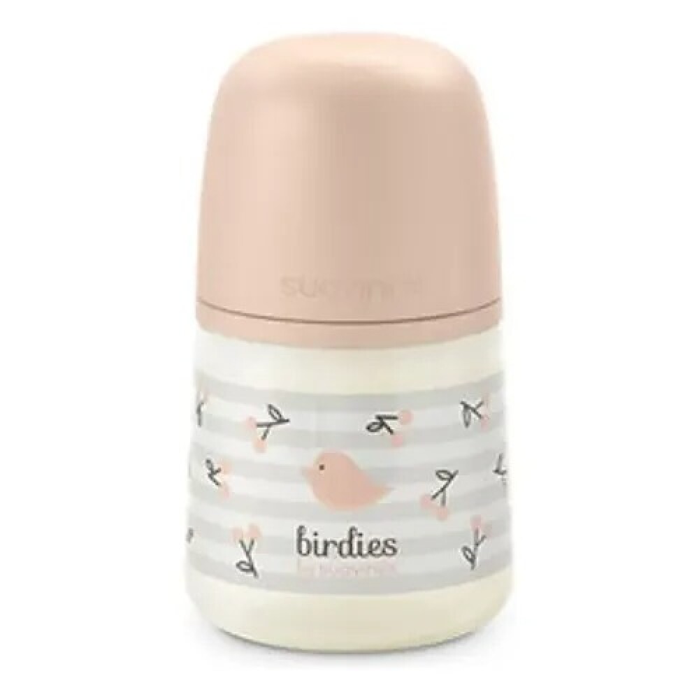 Biberón 150ml suavinex tetina fisiológica SX Pro - Birds rosado