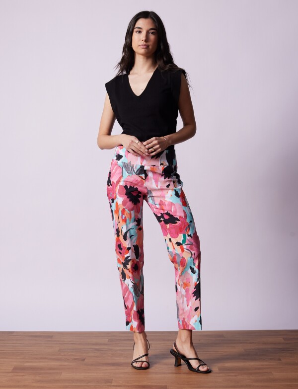 Pantalon Print MULTI/ROSA