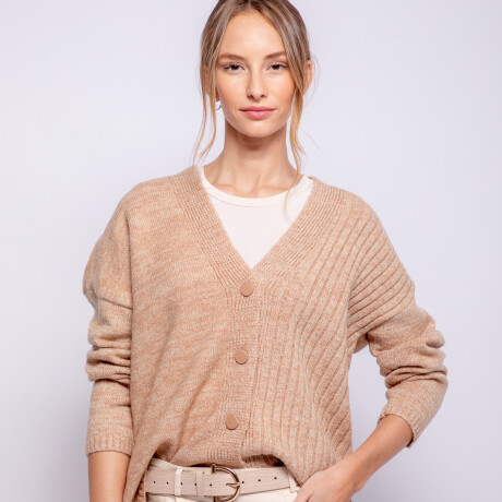 CARDIGAN SARDINIA Beige Oscuro