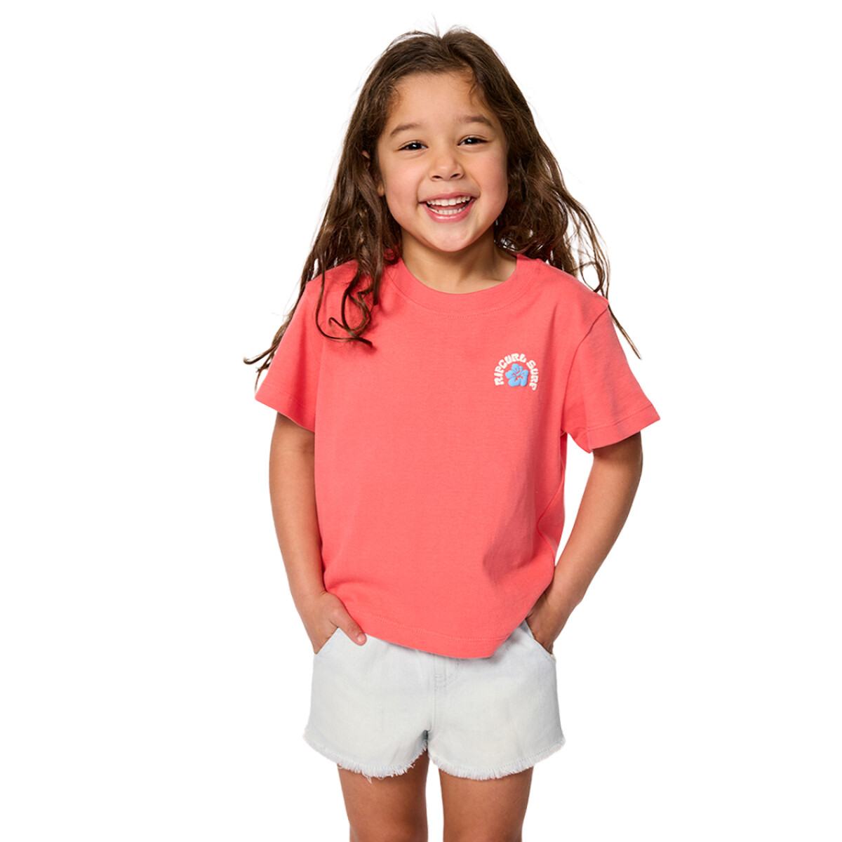 Remera Rip Curl Luxe Surf Standard Tee Niña - Rosa 